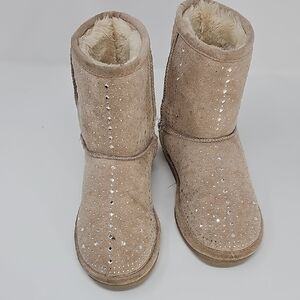 Sparkly Tan Kids Boots